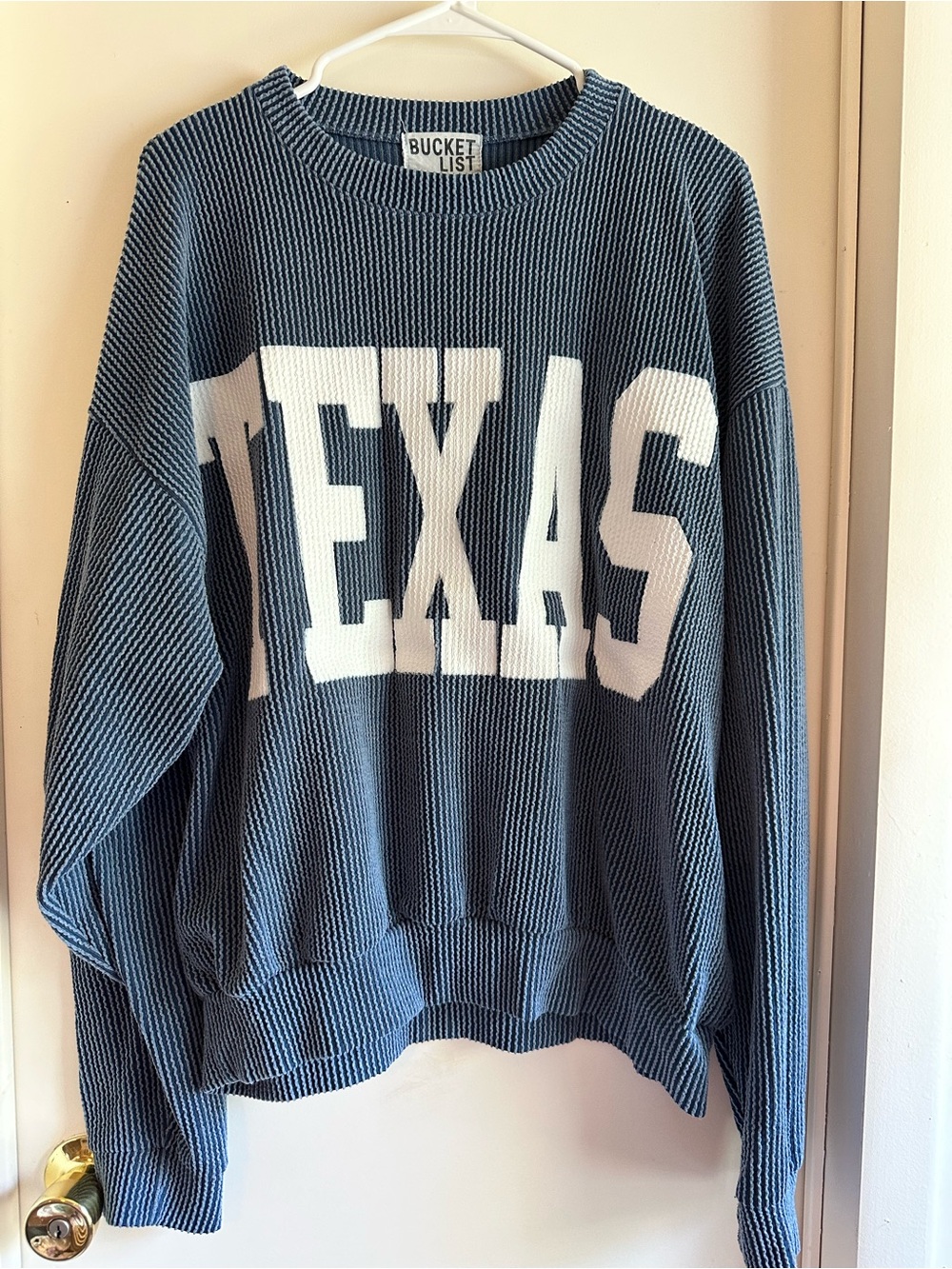 Bucket List 'TEXAS' Navy & White Knit Sweater